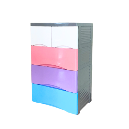 242A 4-Tier Mobile Plastic Storage Drawer with Wheels