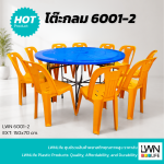 6001-2 Plastic Round Table [150 cm] with Steel Legs [70 cm] - Image 3