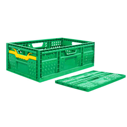 [Model J11] Heavy-Duty Collapsible Plastic Crate – Durable PP Material, 90% Space-Saving