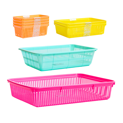 Small White Plastic Basket [available sizes: S, M, XL]
