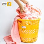 ตะกร้า ตะกร้าผ้ามีหูจับ ทรงกลม แบรนด์ LWN (รุ่น 168A) - Image 5