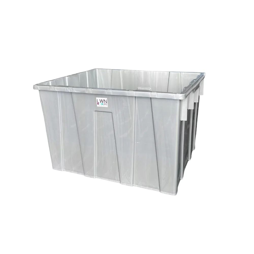 6 LWN Life ลังพลาสติกทึบไม่มีฝา 135 ลิตร (54.4x69x43 cm) รหัส 459-A กล่องพลาสติกไม่มีฝาปิด สีเทา - Image 1